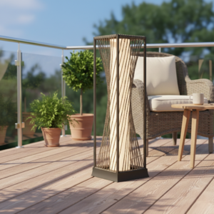 Automatisk Solcellslampa i Rotting för Trädgård & Terrass - 77 cm