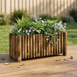 Rustik Planteringslåda i Trä – Högbädd för Trädgård, Balkong och Uteplats - 100 cm