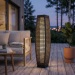 Solcellsdriven Rottinglampa – Elegant Belysning för Trädgård och Uteplats