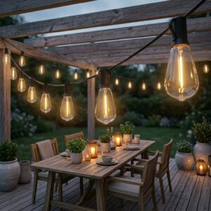 LED Ljusslinga i Vintage Edison-Stil för Inom- & Utomhusbruk – 18 m – 50 Lampor