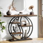 Unikt 4-plans Konsolbord, Sidobord, Avlastningsbord i Industriell Stil – 120 cm