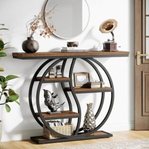 Unikt 4-plans Konsolbord, Sidobord, Avlastningsbord i Industriell Stil – 120 cm