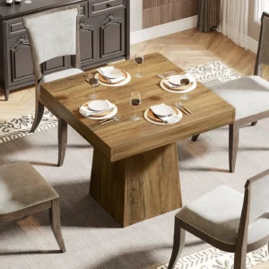 Kvadratiskt Matsalsbord 80×80 cm – Köksbord för 4 Personer i Rustik Stil