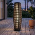 Solcellsdriven Rottinglampa – Elegant Belysning för Trädgård och Uteplats