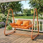 Unik Hammock för Två – Stilren Design med Repdetaljer – 174 cm – Terrakotta