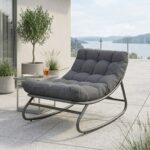 Lyxig Gungstol med Extra Tjock Dyna – Ergonomisk Komfort & Mjuk Gungfunktion - Inom- & Utomhus - 101 cm