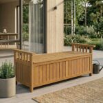 Robust 2-sits Trädgårdsbänk i Massivt Trä med Förvaring – 2-i-1 Design - 128 cm