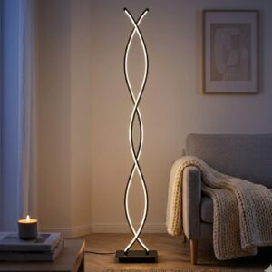 Modern Golvlampa i Dubbel Spiral – Justerbar Ljusstyrka & Elegant Design