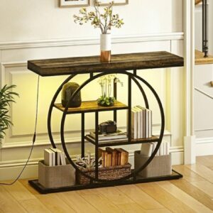 Unikt Konsolbord med Integrerad RGB LED Belysning – Industriell Design - 100 cm